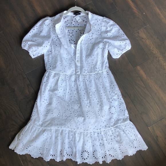 J. Crew white cotton eyelet dress. Size 6. - Picture 6 of 16